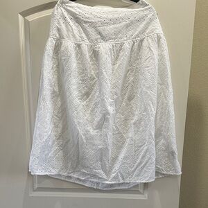 Old Navy White A-Line Eyelet Skirt
